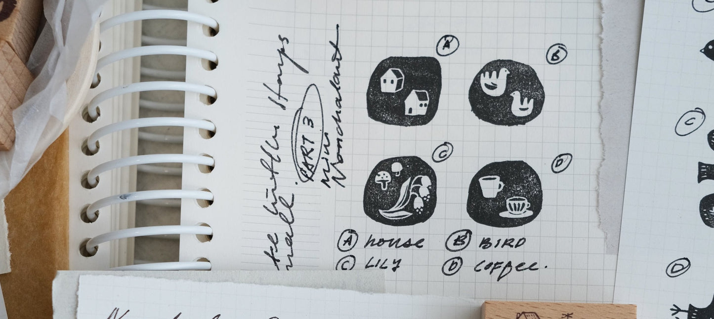 Kurukynki - Nonchalant - Mini Rubber Stamps