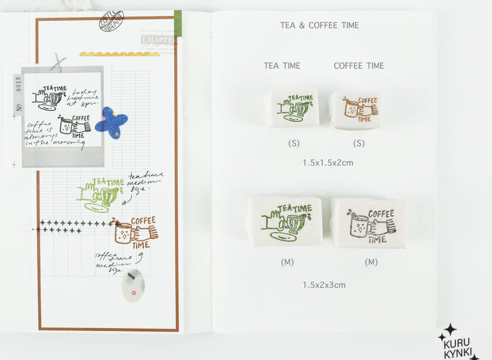 NEW! Kurukynki - Tea and Coffee Time | Rubber Stamps