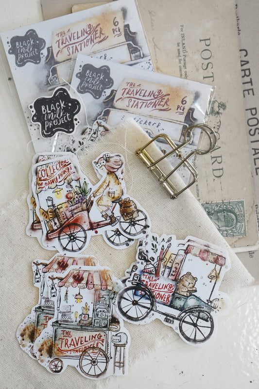 NEW! Black Milk Project - Traveling Stationer | 6pcs PET Sticker Set