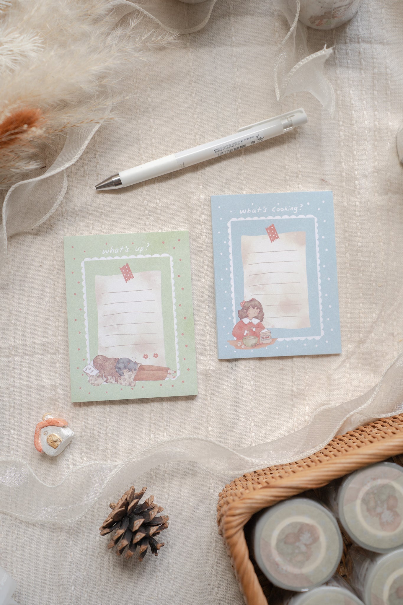 Sho Littlehappiness - What's Up | 50pcs Memo Pad | Ephemera Paper