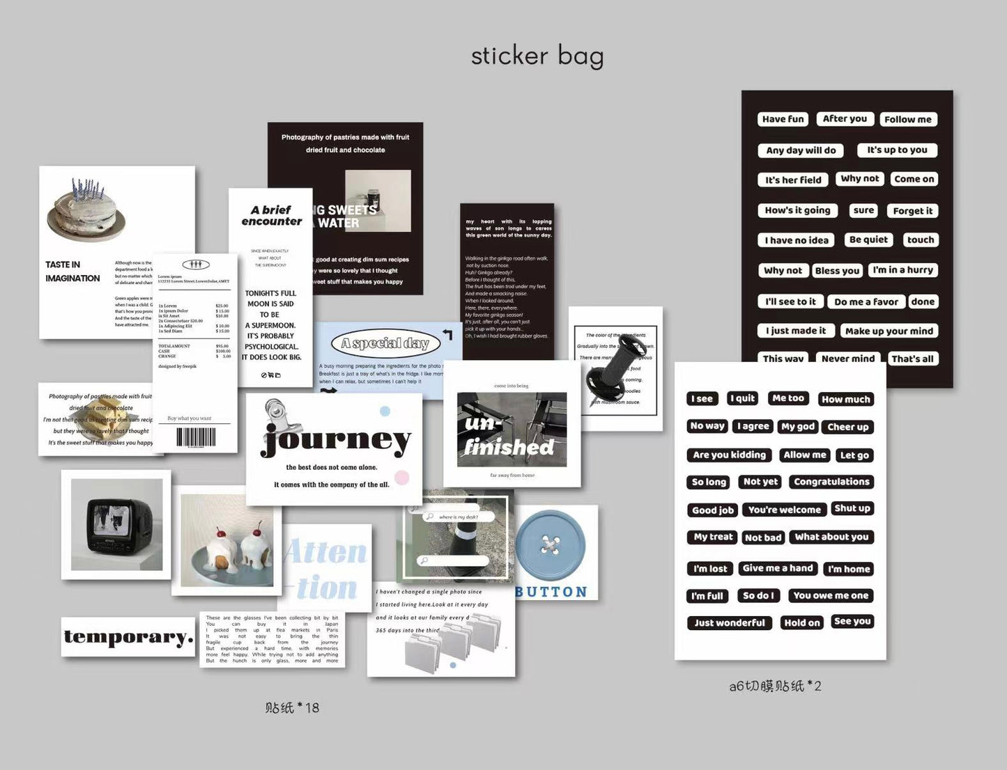 SSS - Enjoy Time | 20pcs Deco Pack | Ephemera Paper | Sticker