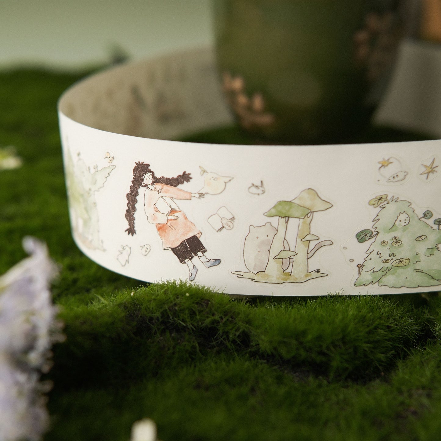Teayou - Jiji In The Forest | Kiss-cut | 4cm Matte PET Tape | Release Paper