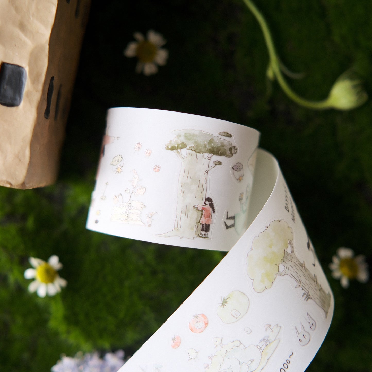 Teayou - Jiji In The Forest | Kiss-cut | 4cm Matte PET Tape | Release Paper