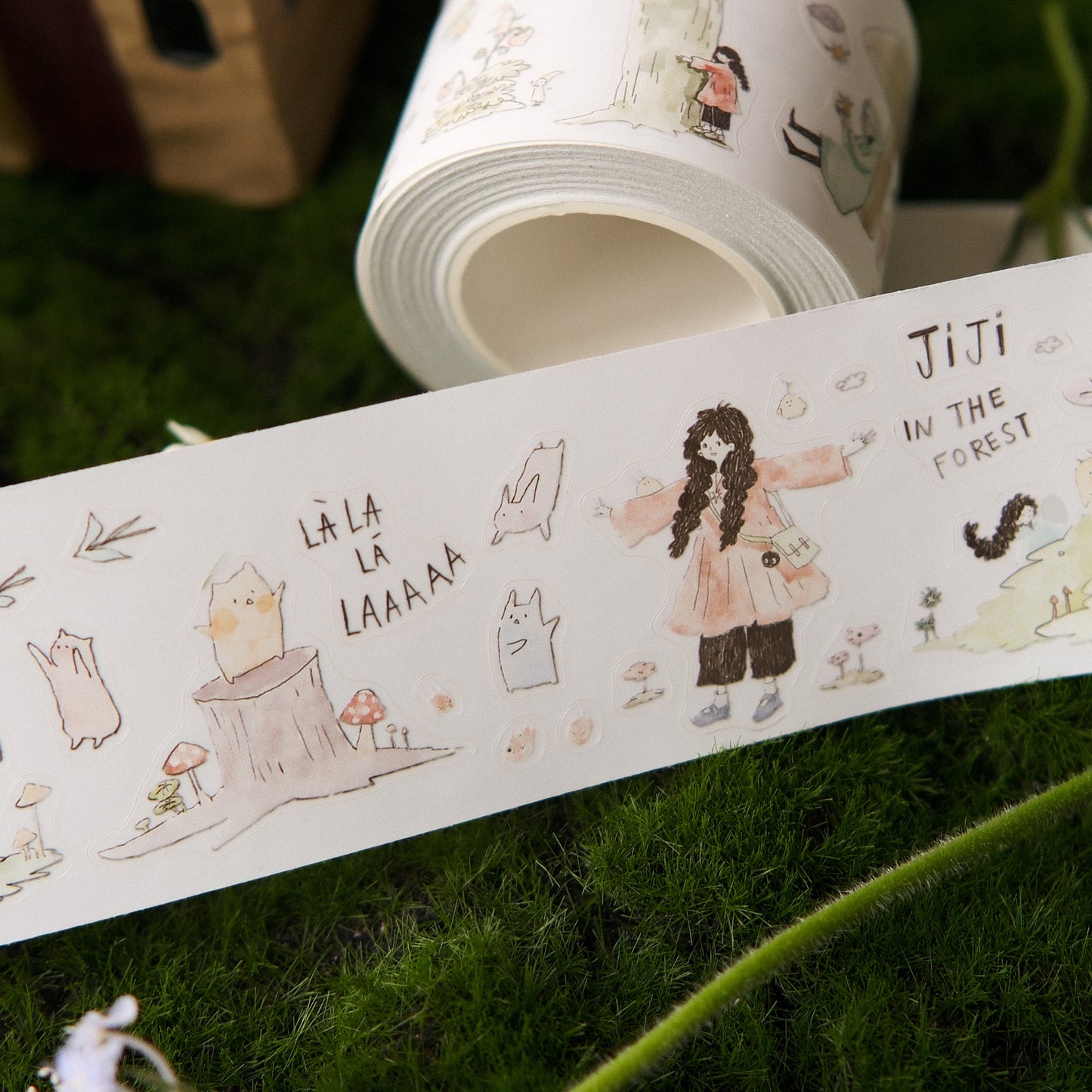 Teayou - Jiji In The Forest | Kiss-cut | 4cm Matte PET Tape | Release Paper