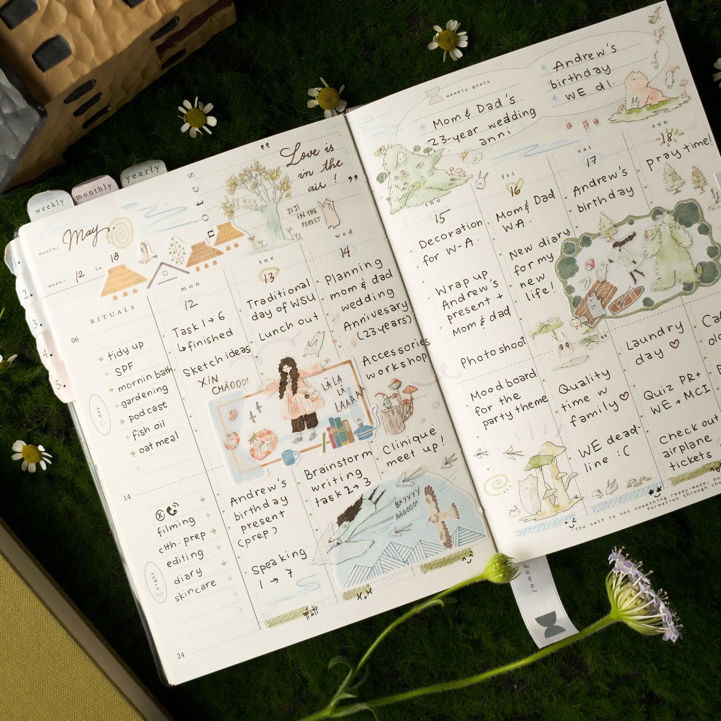 Teayou - Jiji In The Forest | Kiss-cut | 4cm Matte PET Tape | Release Paper