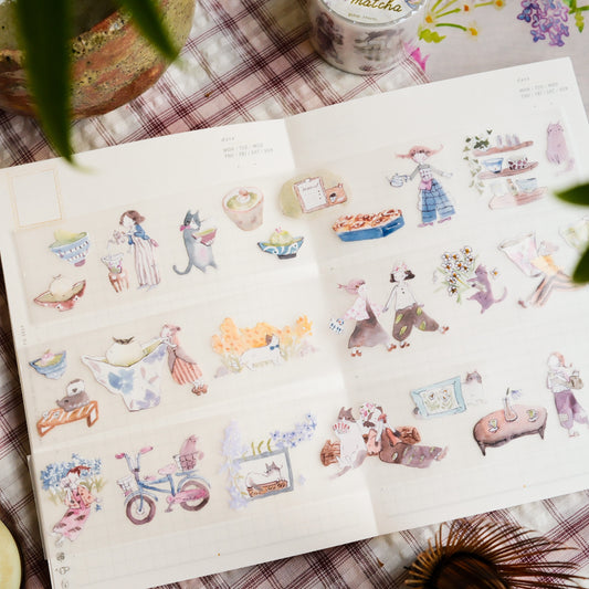 NEW! Teayou - Neko Matcha | Kiss-cut | 4cm PET Tape | Release Paper | 10M