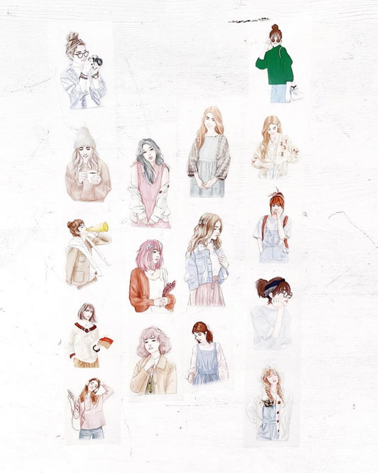 Hairmo - Hello Girls Fashion | 4cm PET Tape |  Release Paper