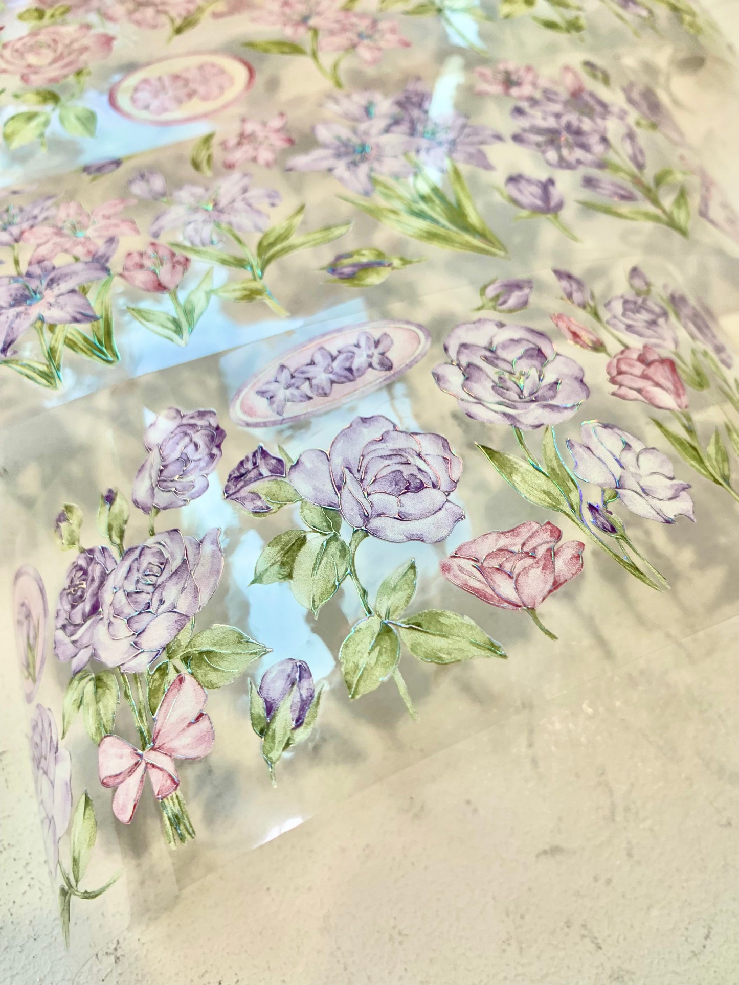 Hakiso Studio - Pink Color | 6cm Laser Silver| PET Tape | Release Paper