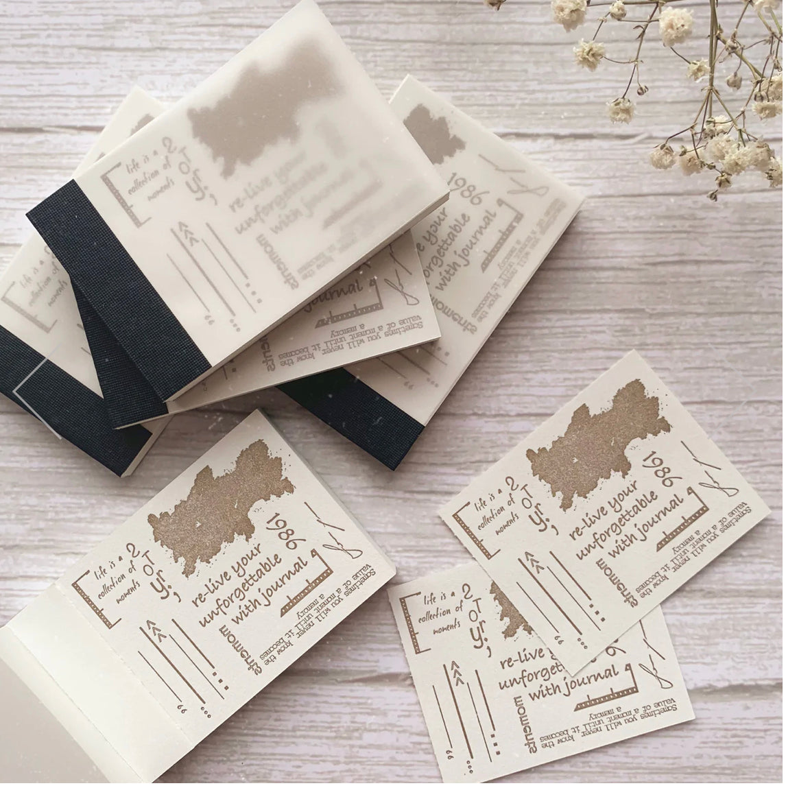 Journal Pages -  Memory | 50pcs Letterpress Notecard | Ephemera Paper