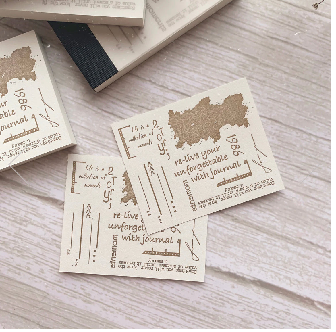 Journal Pages -  Memory | 50pcs Letterpress Notecard | Ephemera Paper
