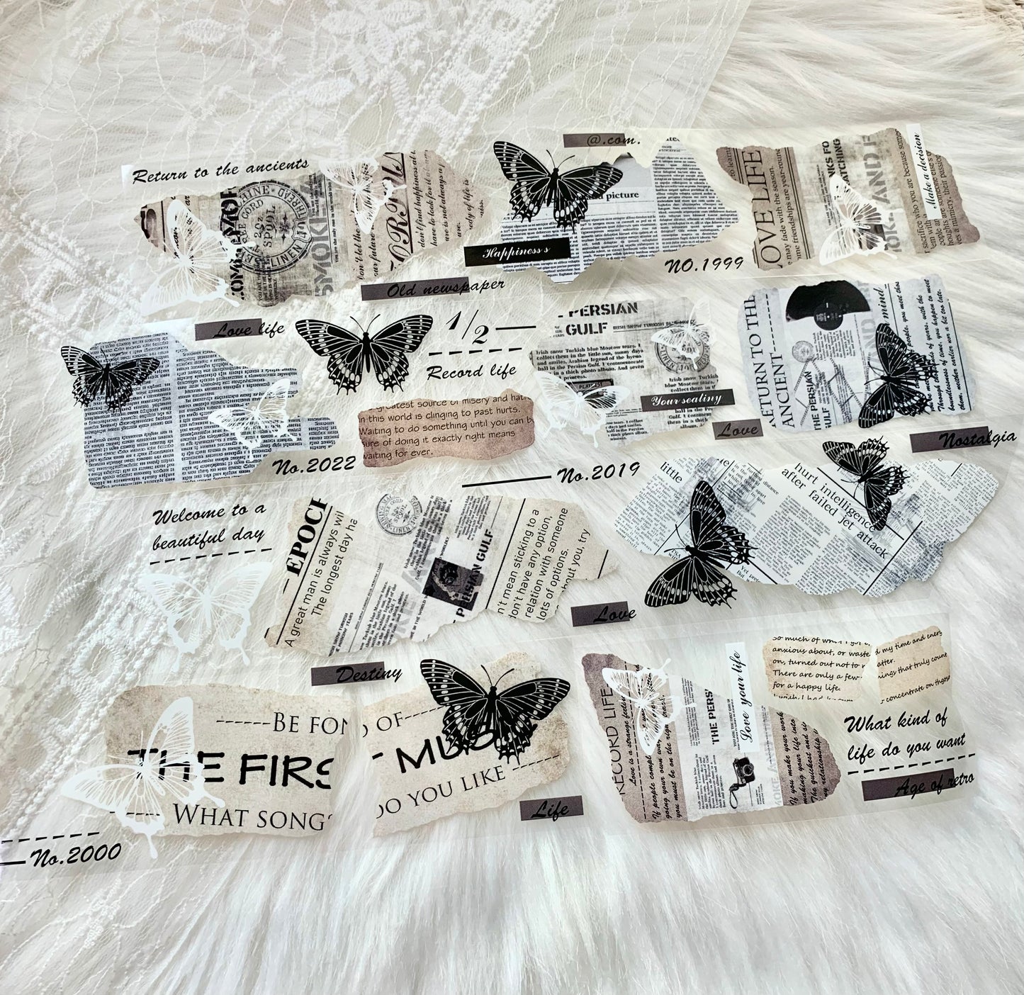LLX - Broken Newspaper | 5cm PET Tape | Release Paper | 5M