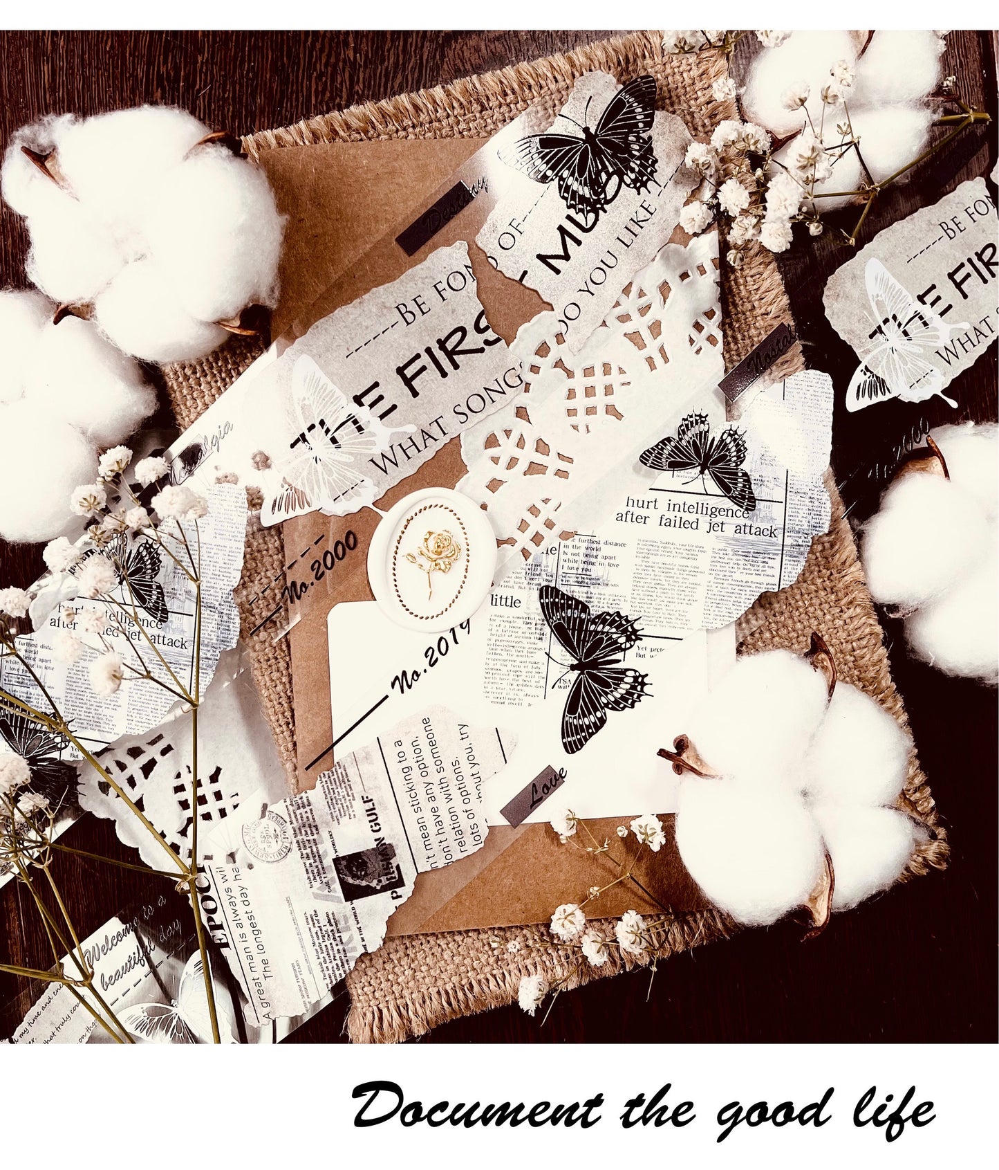 LLX - Broken Newspaper | 5cm PET Tape | Release Paper | 5M
