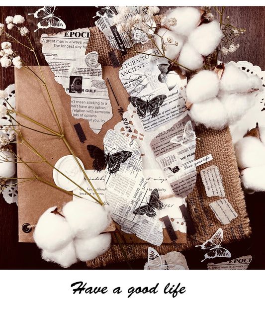 LLX - Broken Newspaper | 5cm PET Tape |  Release Paper | 5M