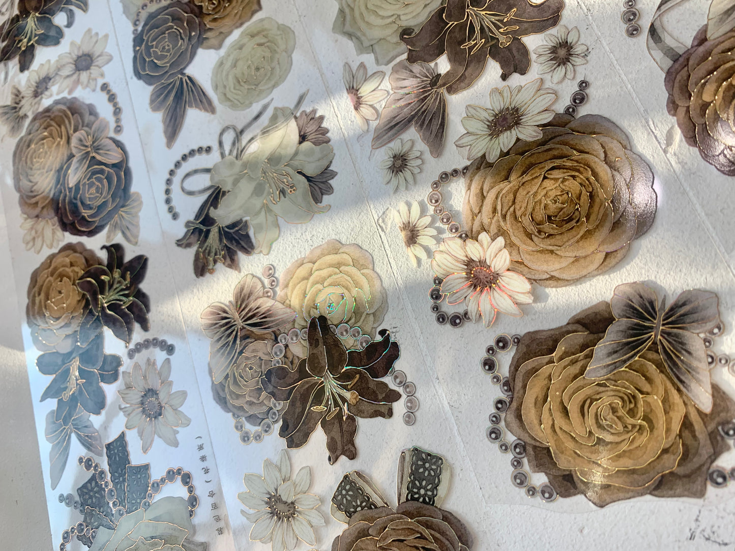 Hakiso Studio - Camellia Yellow | 6cm Laser Gold PET Tape | Release Paper