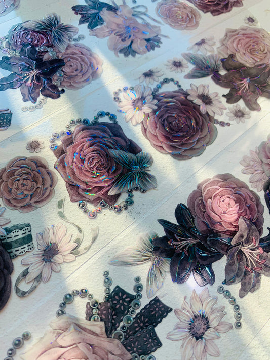 Hakiso Studio - Camellia Purple | 6cm  Pearlescent PET Tape | Release Paper