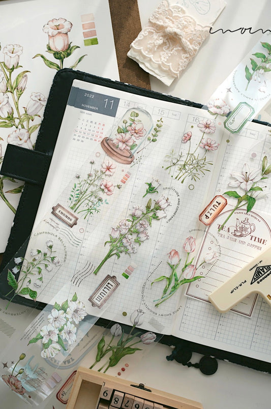 QQY Studio - Vol.8 Campanula Medium  | 4.5cm PET Tape| Release Paper