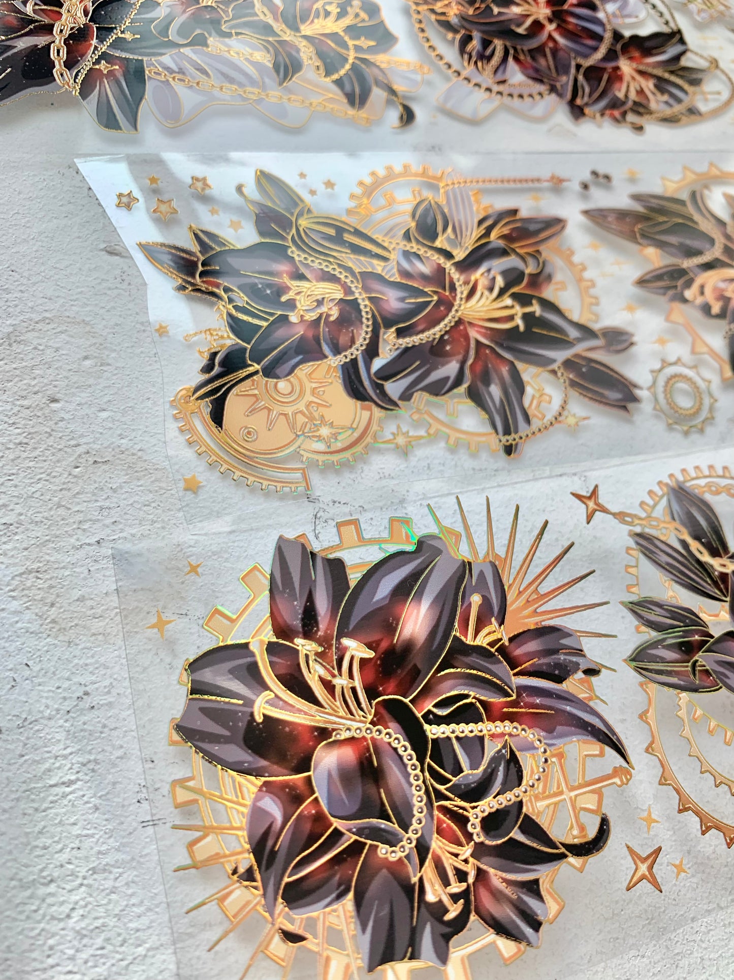 Shine Studio - Exquisite Lily Flare | 6cm Laser Gold PET Tape | Release Paper