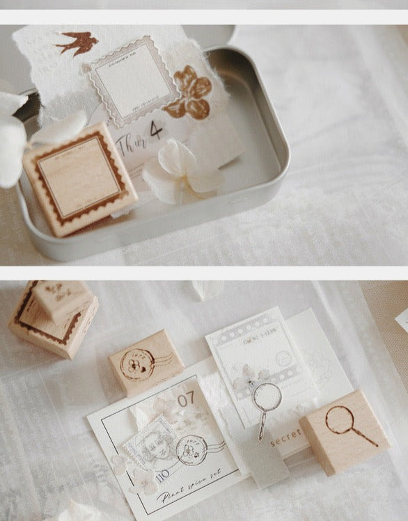 LAST CHANCE!! Freckles Tea Vol.2 - Letter | Tin Box Rubber Stamp Set
