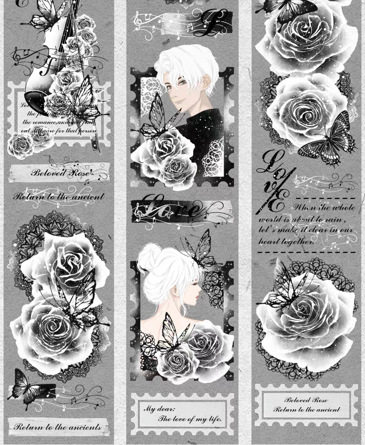 LLX - Elegant Rose | 5cm PET Tape | Release Paper | 5M