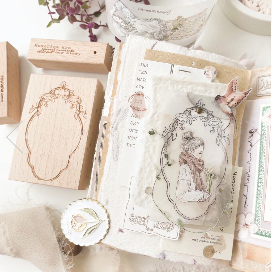 Journal Pages - Swallow Series| Rubber Stamps