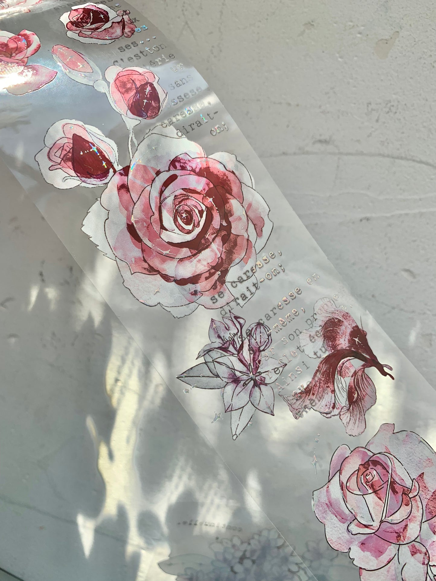 CelloM - Dark Rose | 6cm Laser Silver PET Tape | Release Paper