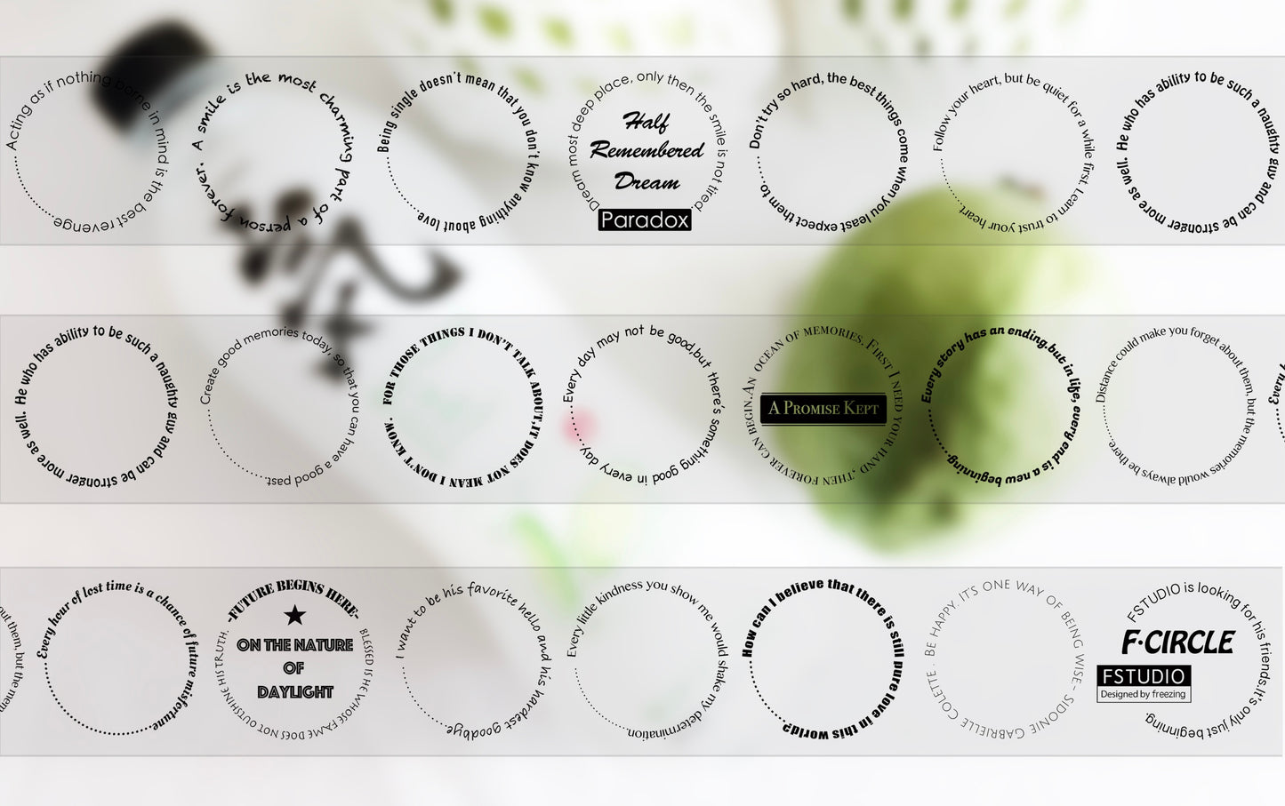 Fstudio- 4.5cm Fcircle | PET Tape | Release Paper