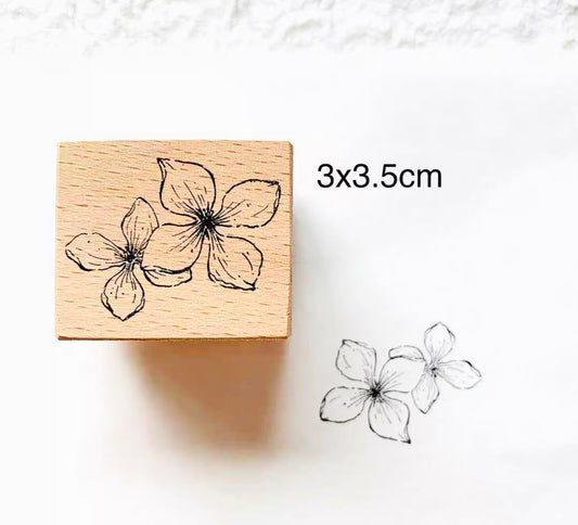 Two Raccoons - Hydrangea In The Summer | Rubber Stamps