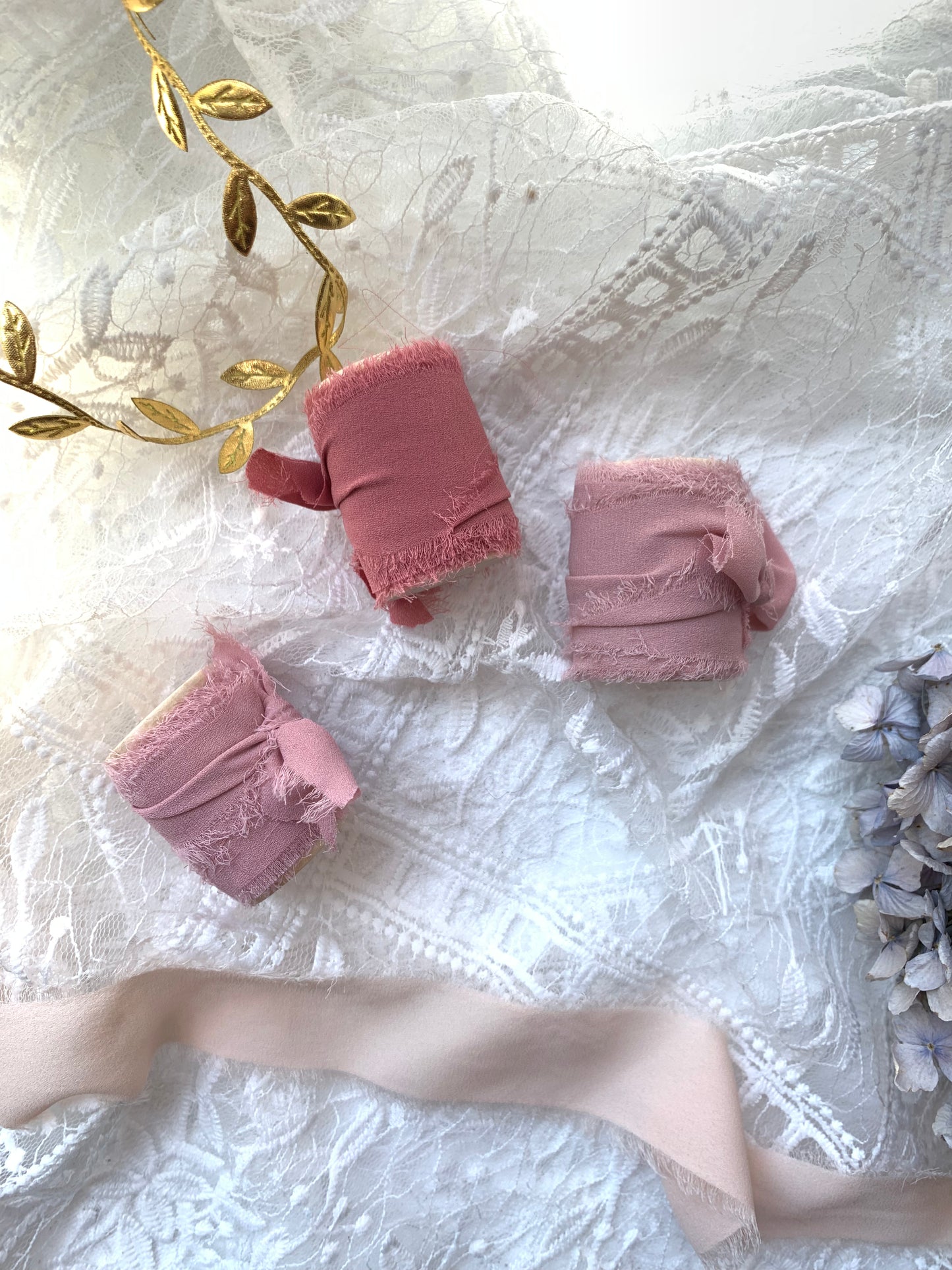 Chiffon Silk Ribbons | 3 Rolls with Wood Spool in Box | Journaling Accessories