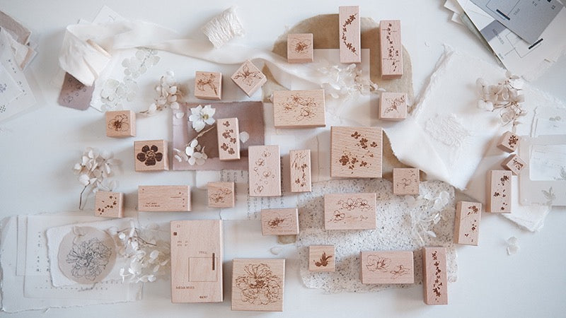 Jeenzaa Zoey Studio - Vol.9《Flower・Falling・Shadow》| Option A | Rubber Stamps