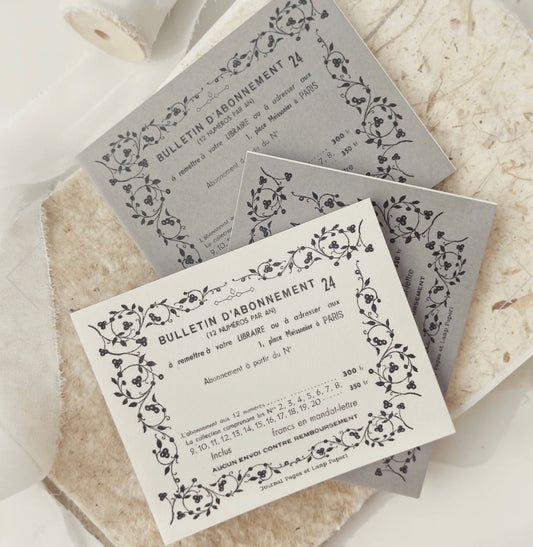 Journal Pages X Lamp X Paperi - "Bulletin D' Abonnement" | Subscription Newsletters Notepad | Ephemera Paper