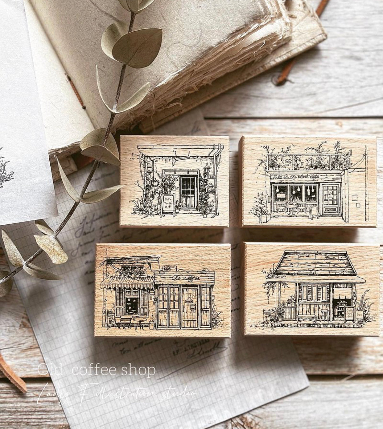 Lady F - Old House Coffee Shop | Rubber Stamp