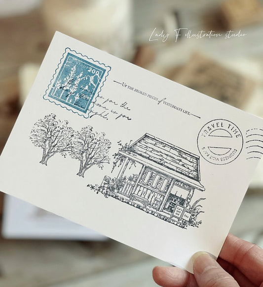 Lady F - Old House Coffee Shop | Rubber Stamp