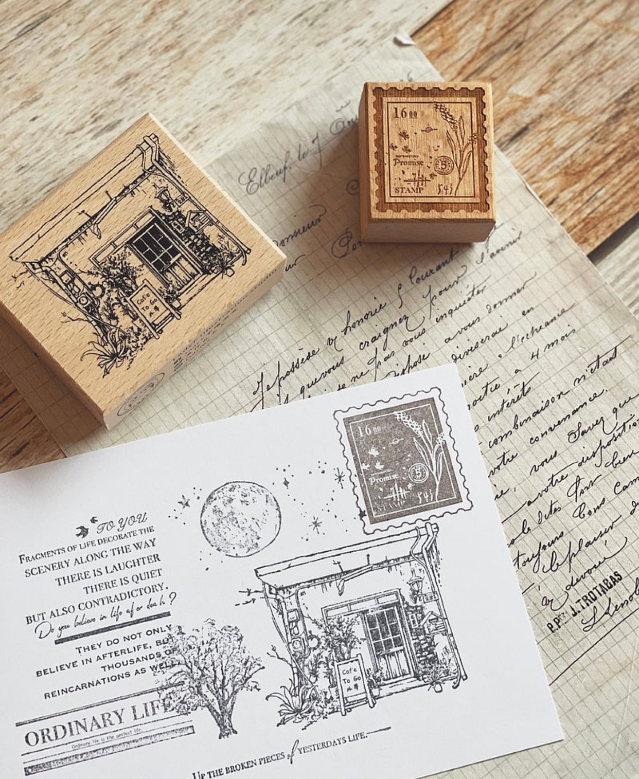 Lady F - Old House Coffee Shop | Rubber Stamp