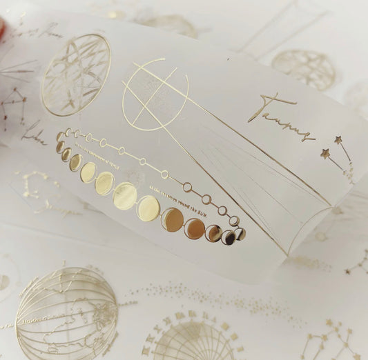 Journal Pages - Galaxy | 7cm PET Tape | Gold Foil | Release Paper