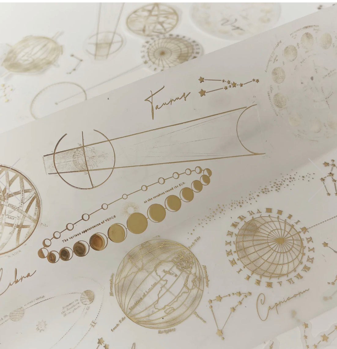 Journal Pages - Galaxy | 7cm PET Tape | Gold Foil | Release Paper