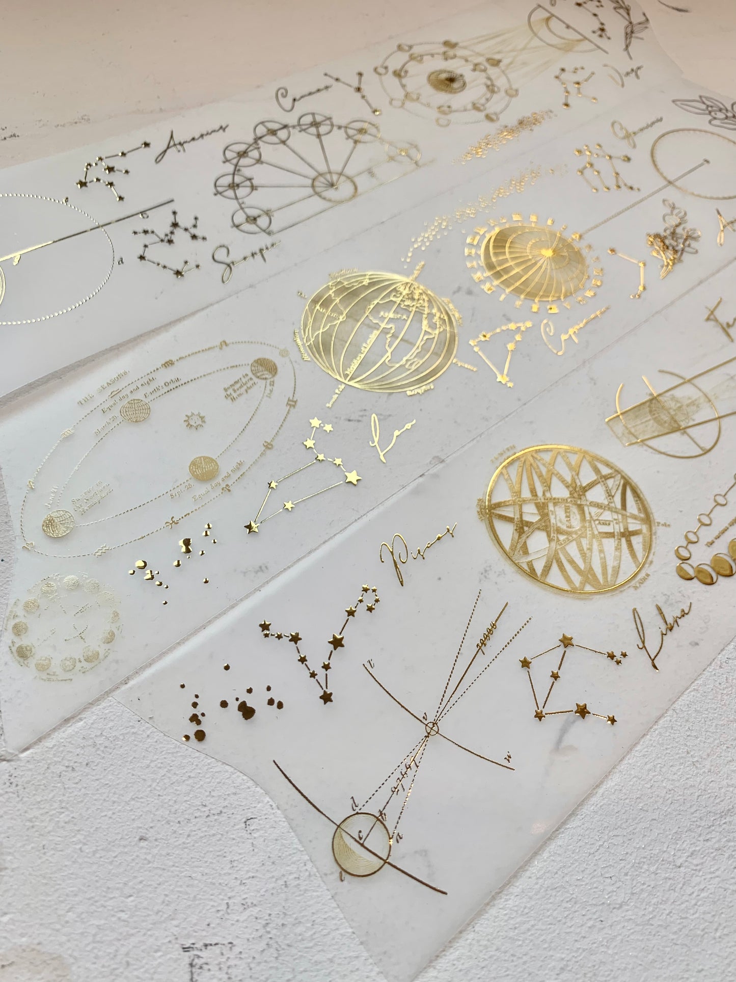 Journal Pages - Galaxy | 7cm PET Tape | Gold Foil | Release Paper