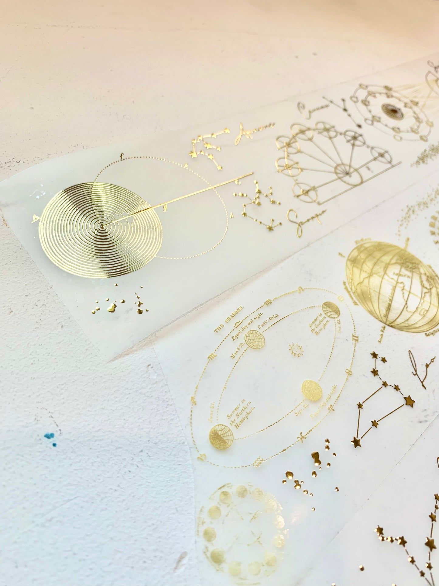 Journal Pages - Galaxy | 7cm PET Tape | Gold Foil | Release Paper