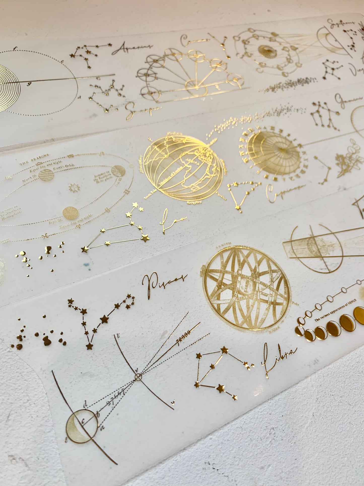 Journal Pages - Galaxy | 7cm PET Tape | Gold Foil | Release Paper