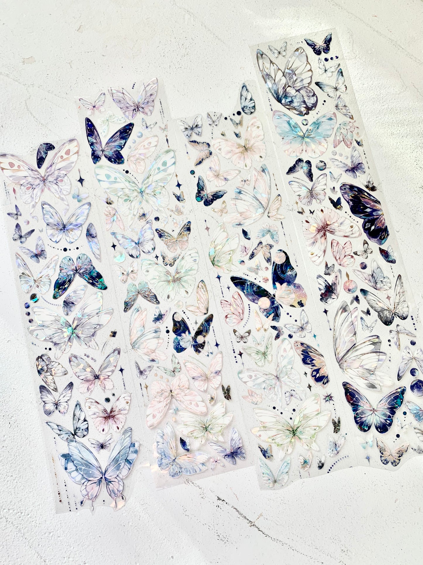 ZX Studio - Spring Butterfly | 6cm Laser Silver PET Tape | Release Paper