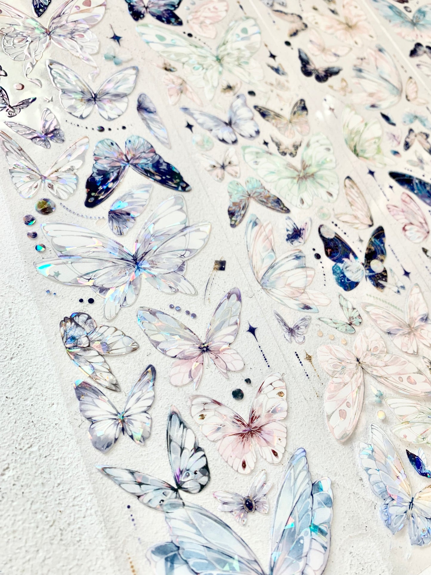 ZX Studio - Spring Butterfly | 6cm Laser Silver PET Tape | Release Paper