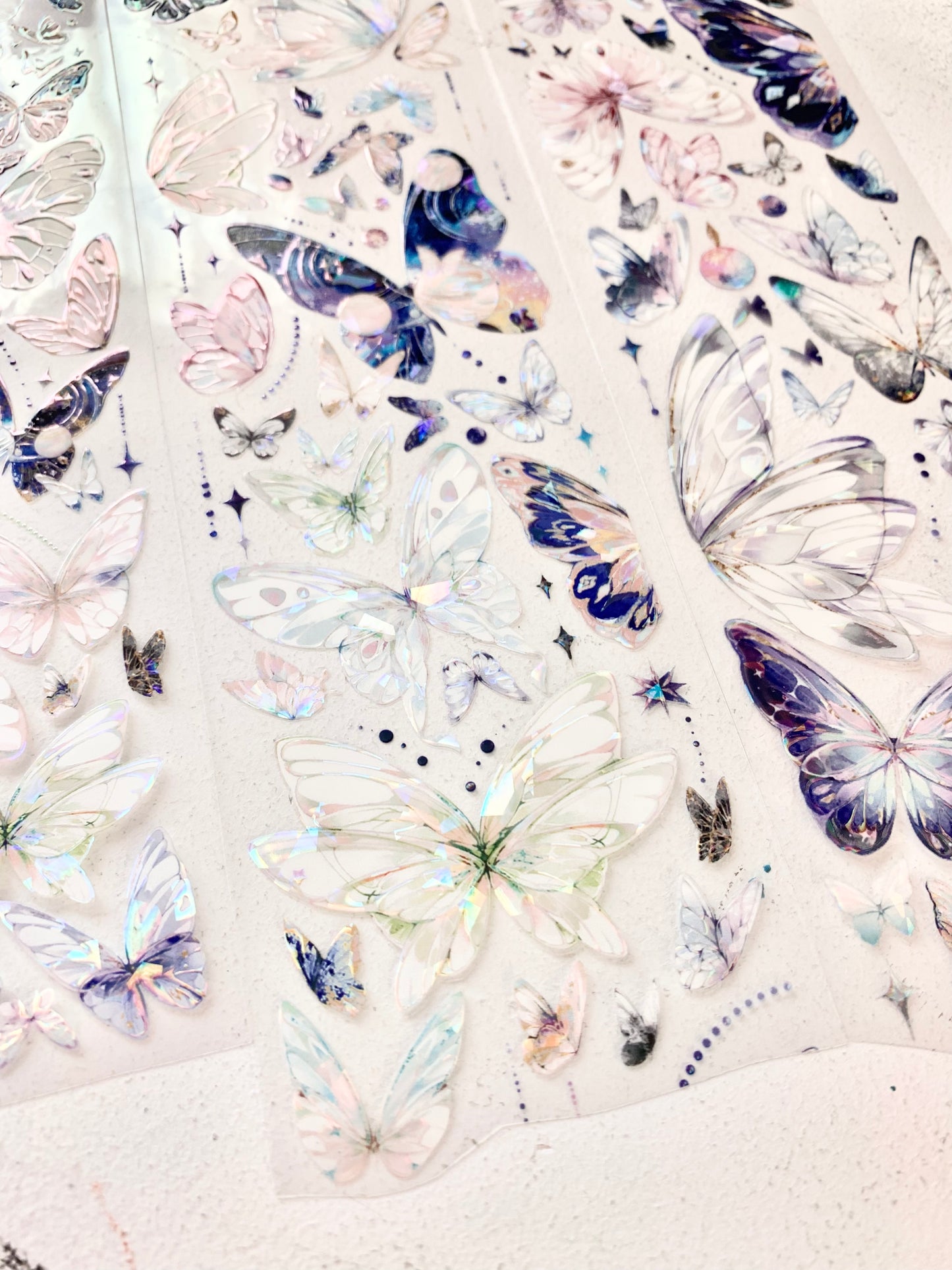 ZX Studio - Spring Butterfly | 6cm Laser Silver PET Tape | Release Paper
