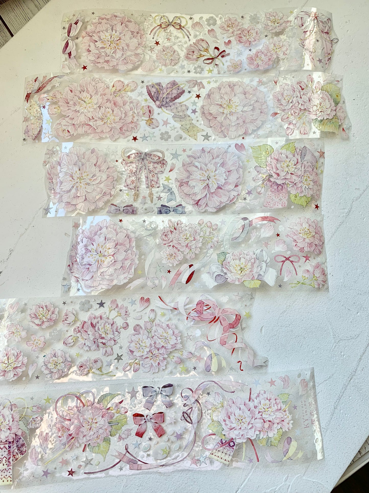 KY Studio - Cherry Blossom | 7cm Iridescent PET Tape | Release Paper