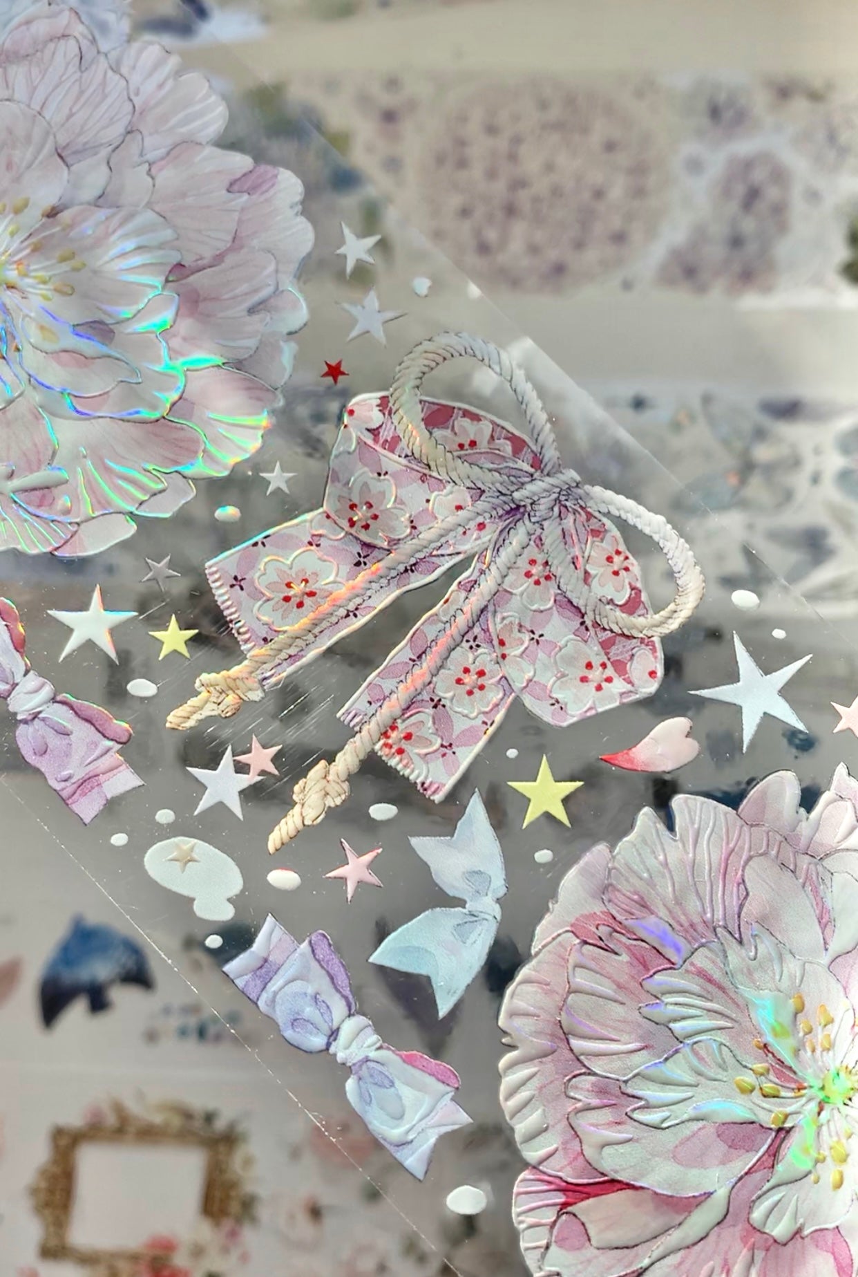 KY Studio - Cherry Blossom | 7cm Iridescent PET Tape | Release Paper
