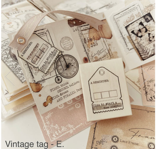 Journal Pages - Secret of the Heart - Vintage Tag E | Rubber Stamps