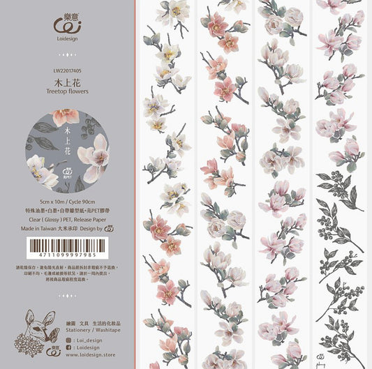 Loidesign - Treetop Flowers | 5cm PET Tape | Release Paper