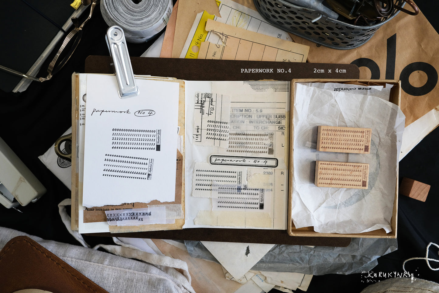 Kurukynki - Paperwork 4 | 2pcs Rubber Stamp Set