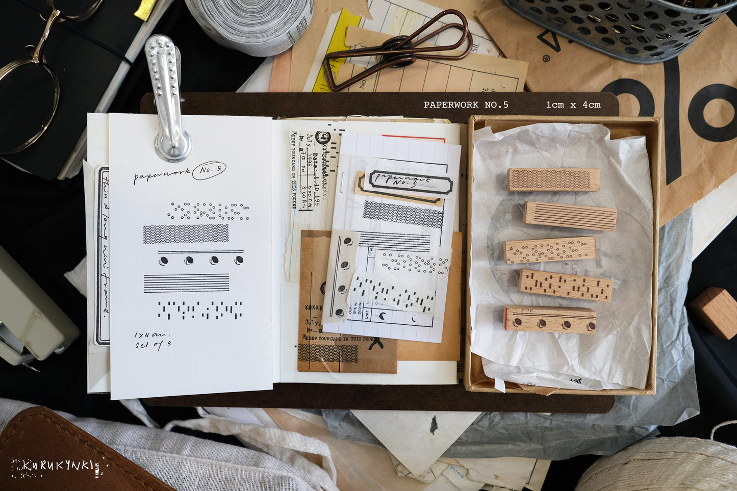 Kurukynki - Paperwork 5 | 5pcs Rubber Stamp Set