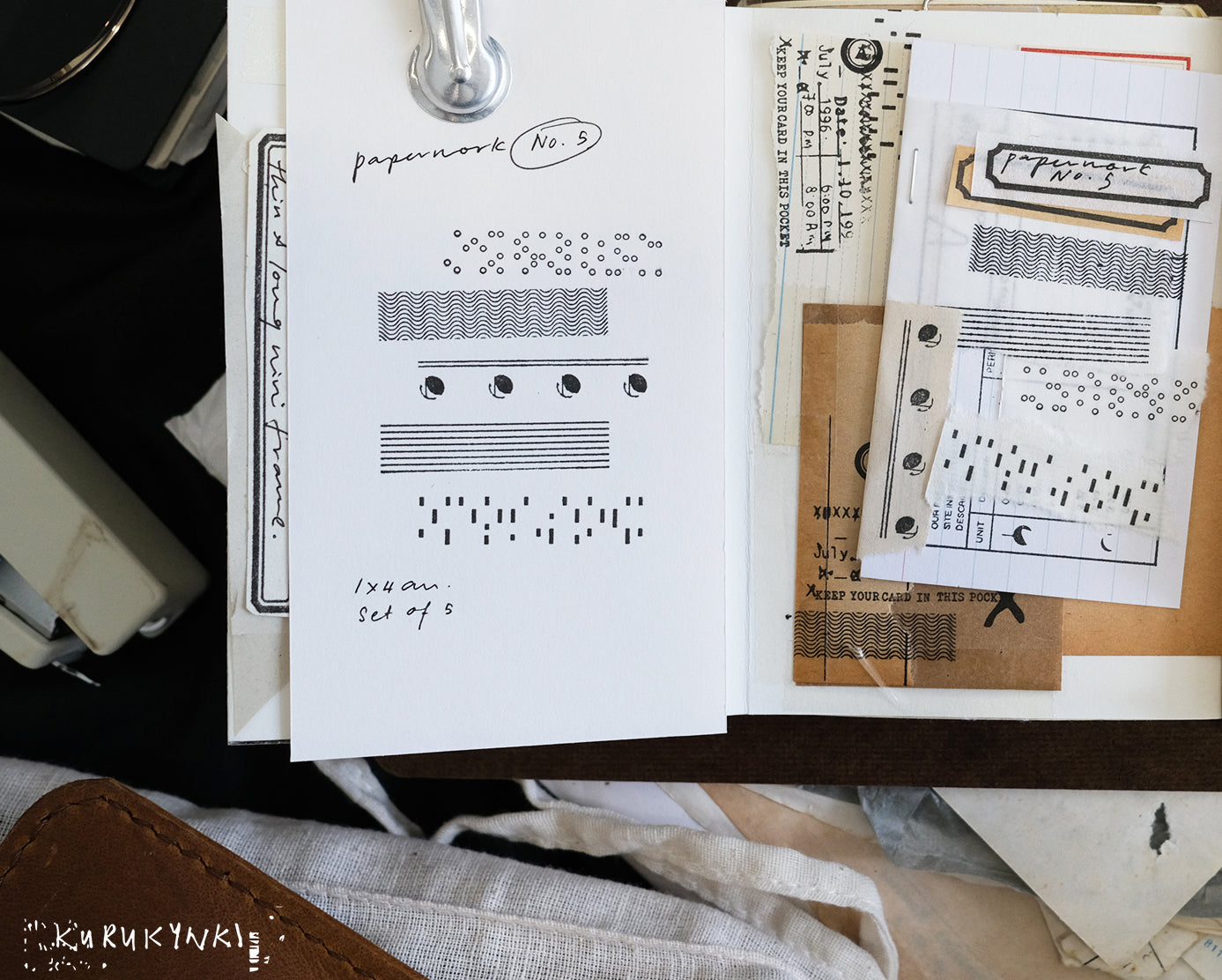 Kurukynki - Paperwork 5 | 5pcs Rubber Stamp Set