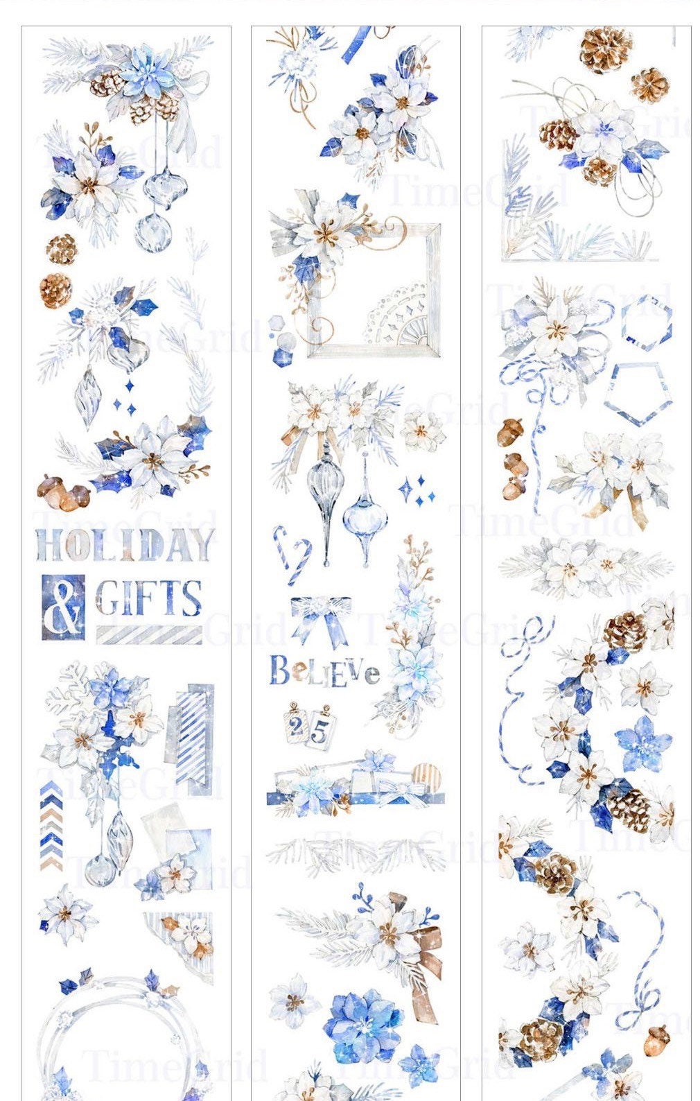 Time Grid - Snow Jingle Bells| Embossed | Release Paper