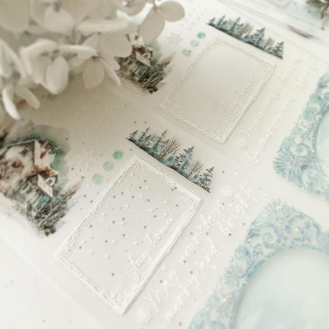 NEW! Journal Pages - Snow Way Out| 7.5cm Crystal PET Tape | Release Paper